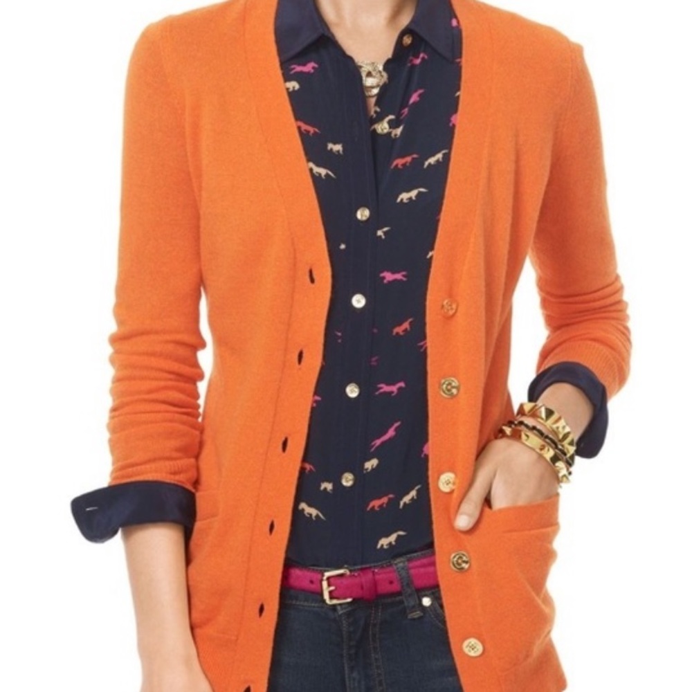C Wonder orange cardigan size small
